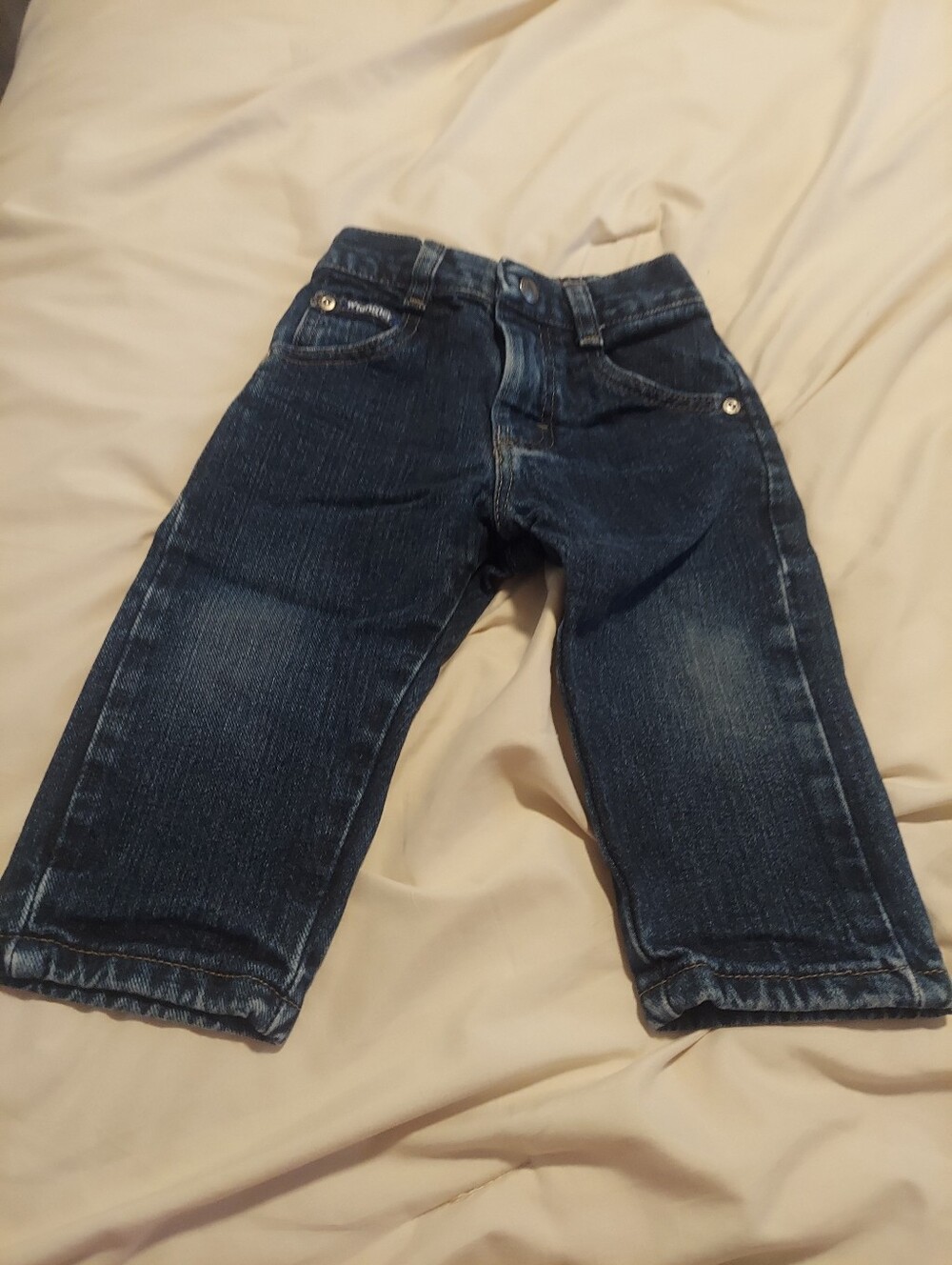 Wrangler Baby Boy Dark Wash Denim Jeans 18 Months Elastic Waist 9BJIBDW